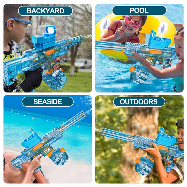 Electric Water Gun, Ultra-Long Range One-Touch Automatic Water Gun, Large Capacity Ultra-Long Standby, Suitable For Children Adults Summer Pool Party Beach Outdoor Use.