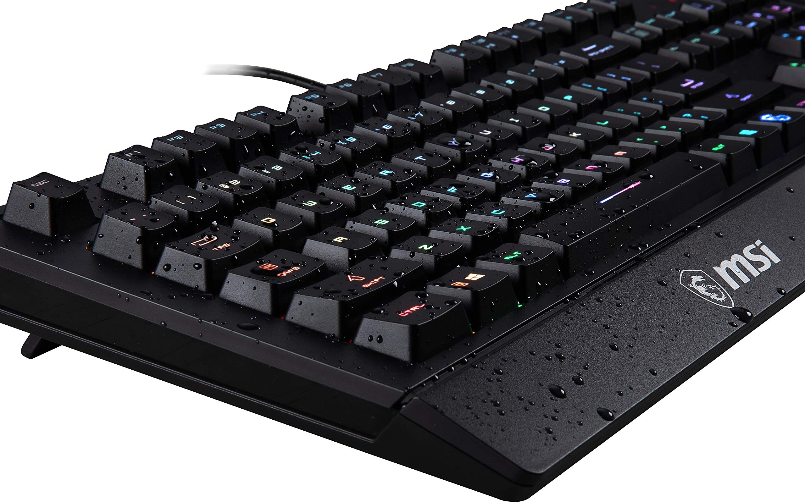 MSI Vigor GK71 Sonic Mechanical Gaming Keyboard (UK Layout) - MSI Sonic Red Switches (Linear), Ergonomic Keycaps, Anti-slip Base, Per-key RGB Mystic Light, USB 2.0 - Full-Sized