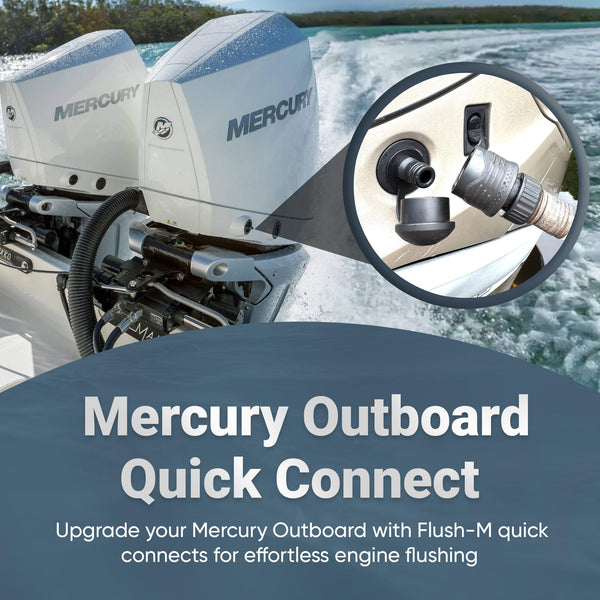Flush-M Outboard Quick Connect Flush Kit for Mercury - Compatible with Verado, Pro XS, FourStroke, SeaPro 75HP - 500HP & V10 Models - UV Stable &