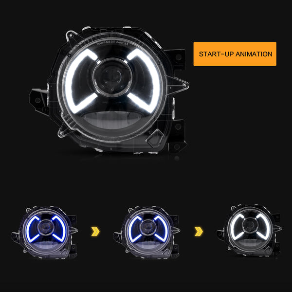 VLAND Headlights for Suzuki Jimny Sierra JB64W JB74W 2018-2021 with Welcome Blue Light