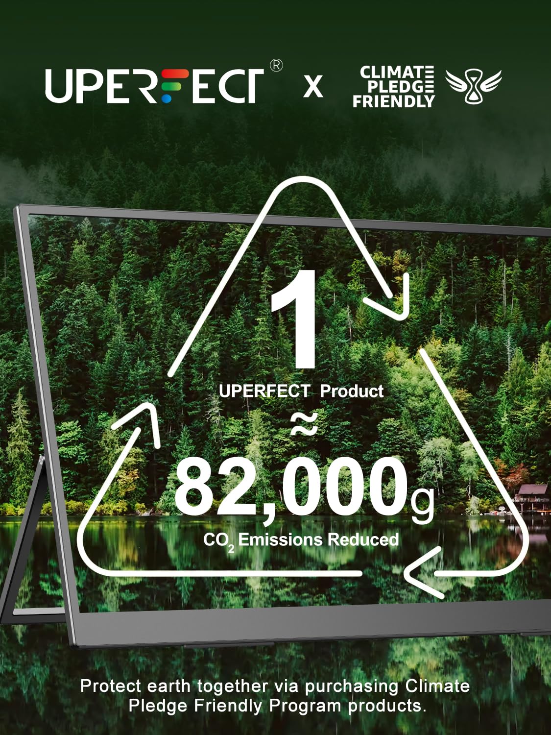 UPERFECT Portable Monitor 18.5 Inch 120Hz，Portable Gaming Monitor 1080P FHD 100% sRGB Matte Screen, IPS HDR FreeSync Speaker HDMI USB C Monitor, VESA & Smart Cover