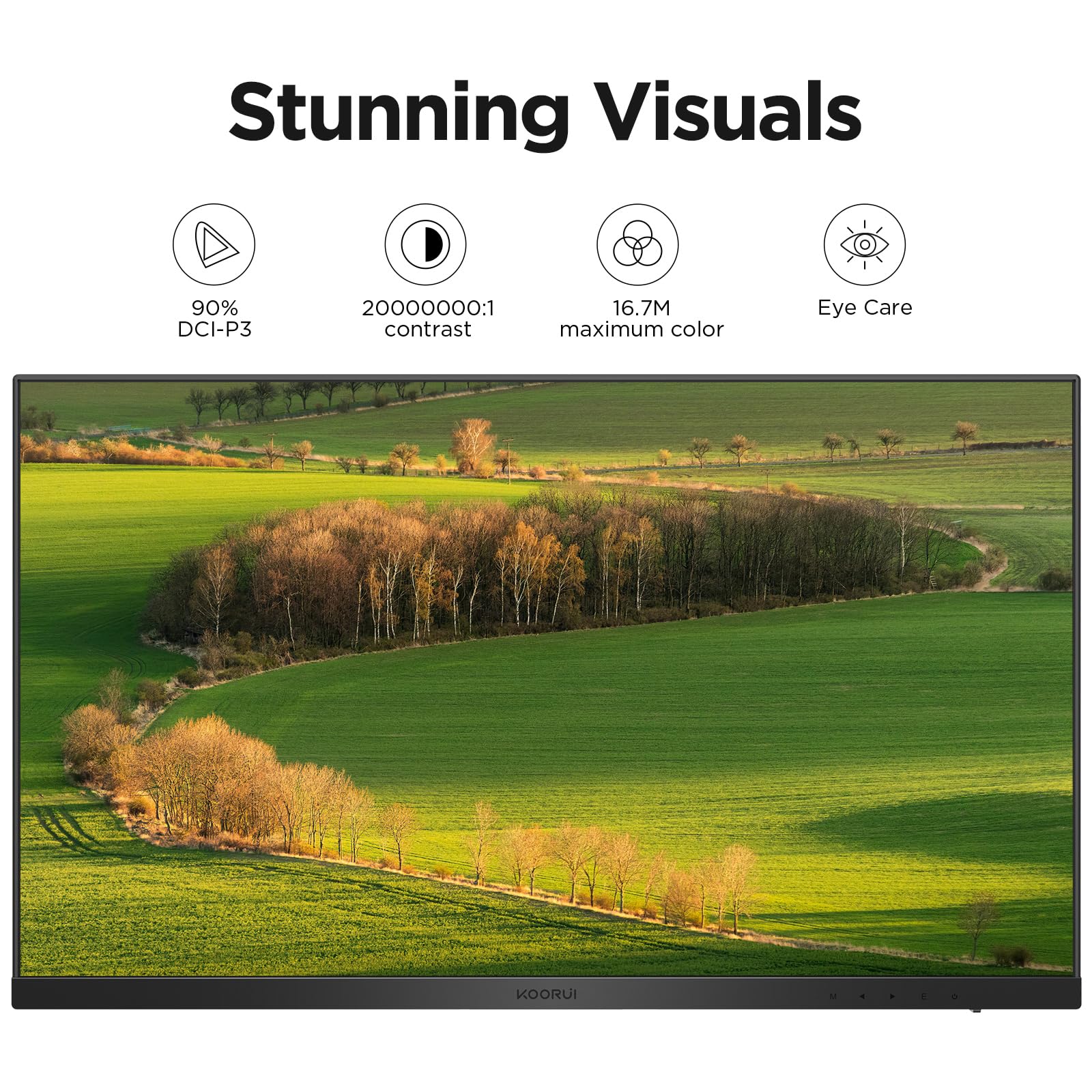 KOORUI E2711F 27 Inch FHD Monitor, Gaming 100Hz, IPS Computer Monitors, 1080P Pc Screen, Adaptive Sync, 5ms, VESA 100x100mm, Eye Care, HDMI, VGA