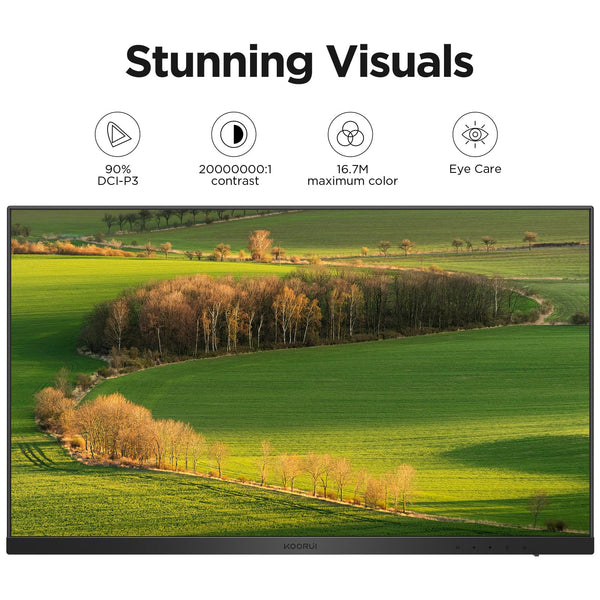 KOORUI E2711F 27 Inch FHD Monitor, Gaming 100Hz, IPS Computer Monitors, 1080P Pc Screen, Adaptive Sync, 5ms, VESA 100x100mm, Eye Care, HDMI, VGA