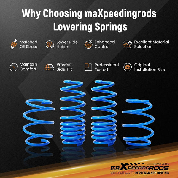maXpeedingrods Lowering Spring for Honda Civic 2016-2025, for Acura Integra 2023-2025, SAE 9254 High Tensile Lowering Spring, Blue