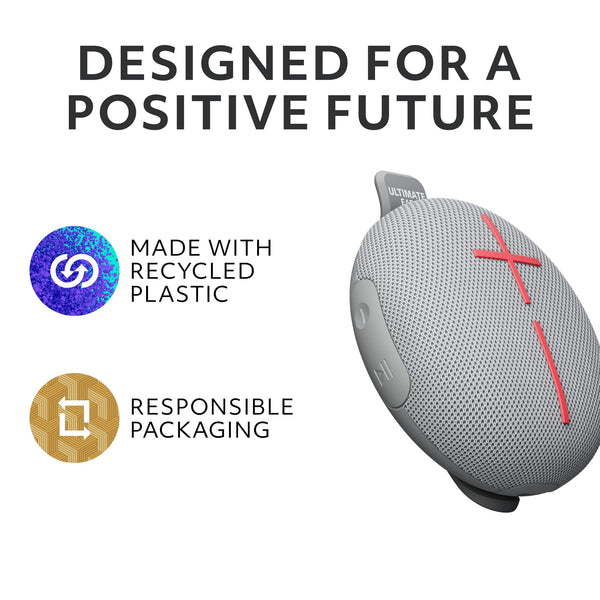 Ultimate Ears MINIROLL Ultra-Portable Waterproof Bluetooth Speaker, Big Bass, IP67 Dustproof, 40 m (131 ft) Range - Calming Pink