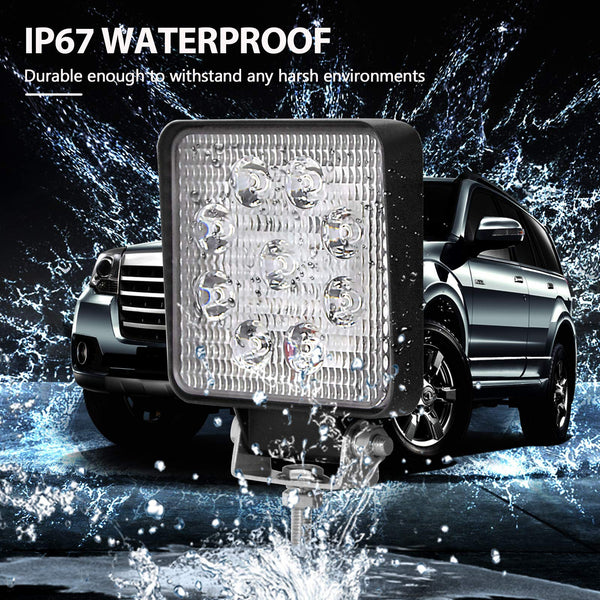RIGIDON 2 Pcs Square Led Work Light, 4 inch 48W Spot Beam, 12V 24V Driving Lights Lamp for Car Off road Boat Truck 4x4 SUV ATV Tractors Excavator, 6000K White, Fog Lamp