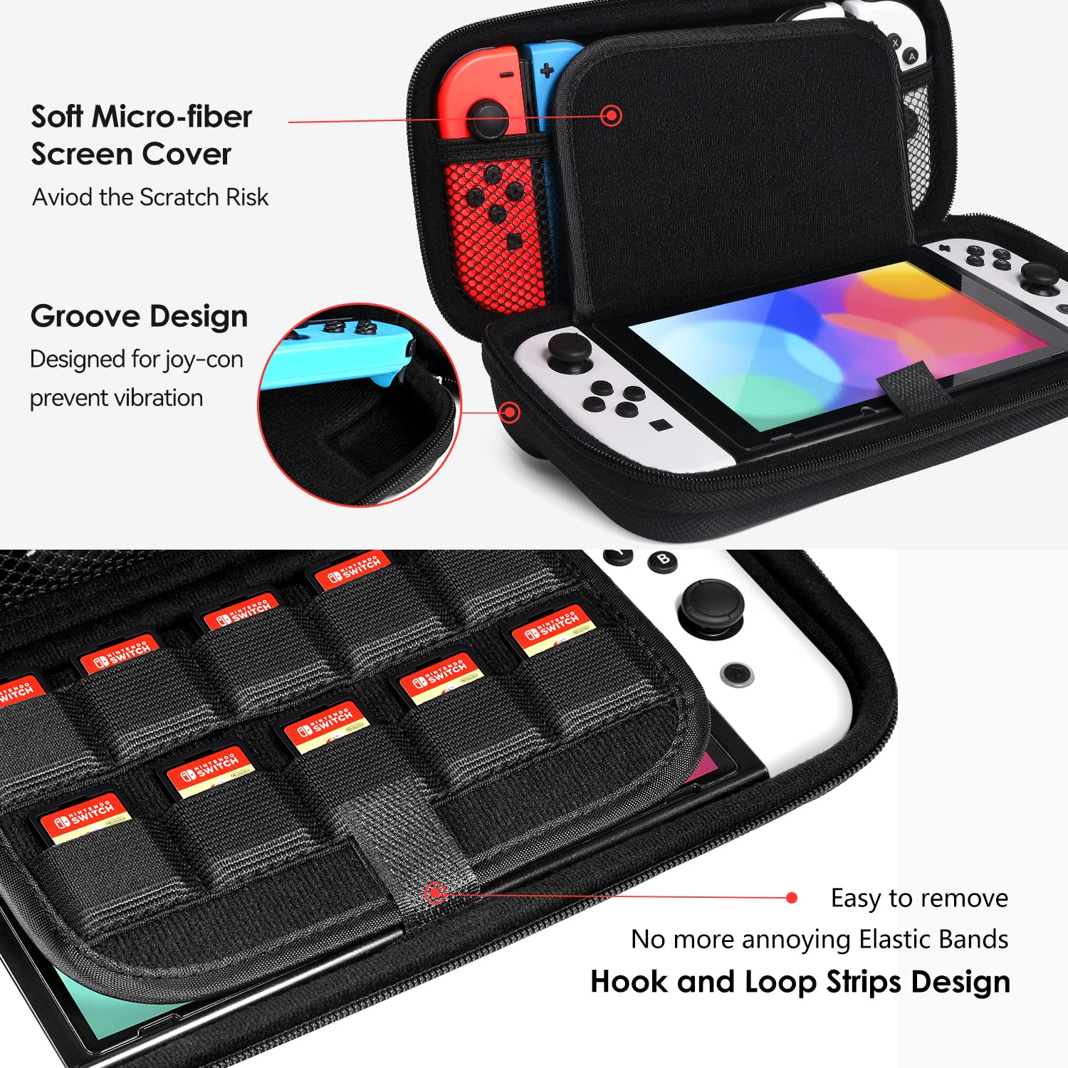ivoler Carry Case for Nintendo Switch 2 (2025 Model) – Protective Portable Hard Shell Pouch Carrying Travel Game Bag – Black