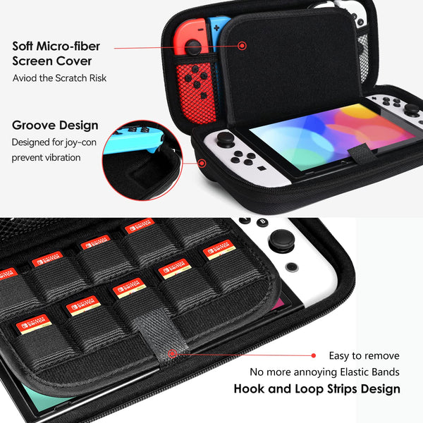 ivoler Carry Case for Nintendo Switch 2 (2025 Model) – Protective Portable Hard Shell Pouch Carrying Travel Game Bag – Black