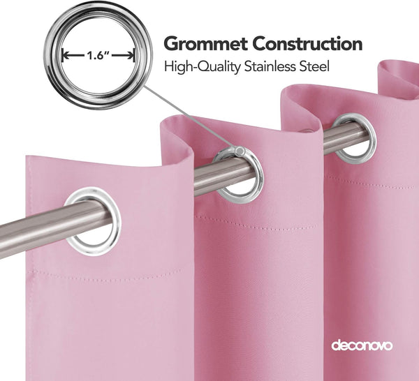 Deconovo Blackout Curtains Eyelet Super Soft Thermal Insulated Ring Top Blackout Curtains for Nursery 46 x 54 Drop Inch Dark Grey 2 Panels