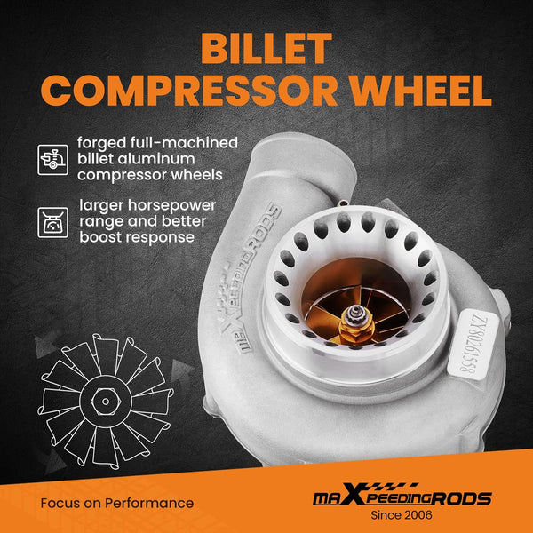 maXpeedingrods GT35 GT3582 Billet Wheel turbocharger Universal for 4/6 cylinder 2.5-6.0L 600HP A.nti Surge 4 Water+Oil Cold Turbo