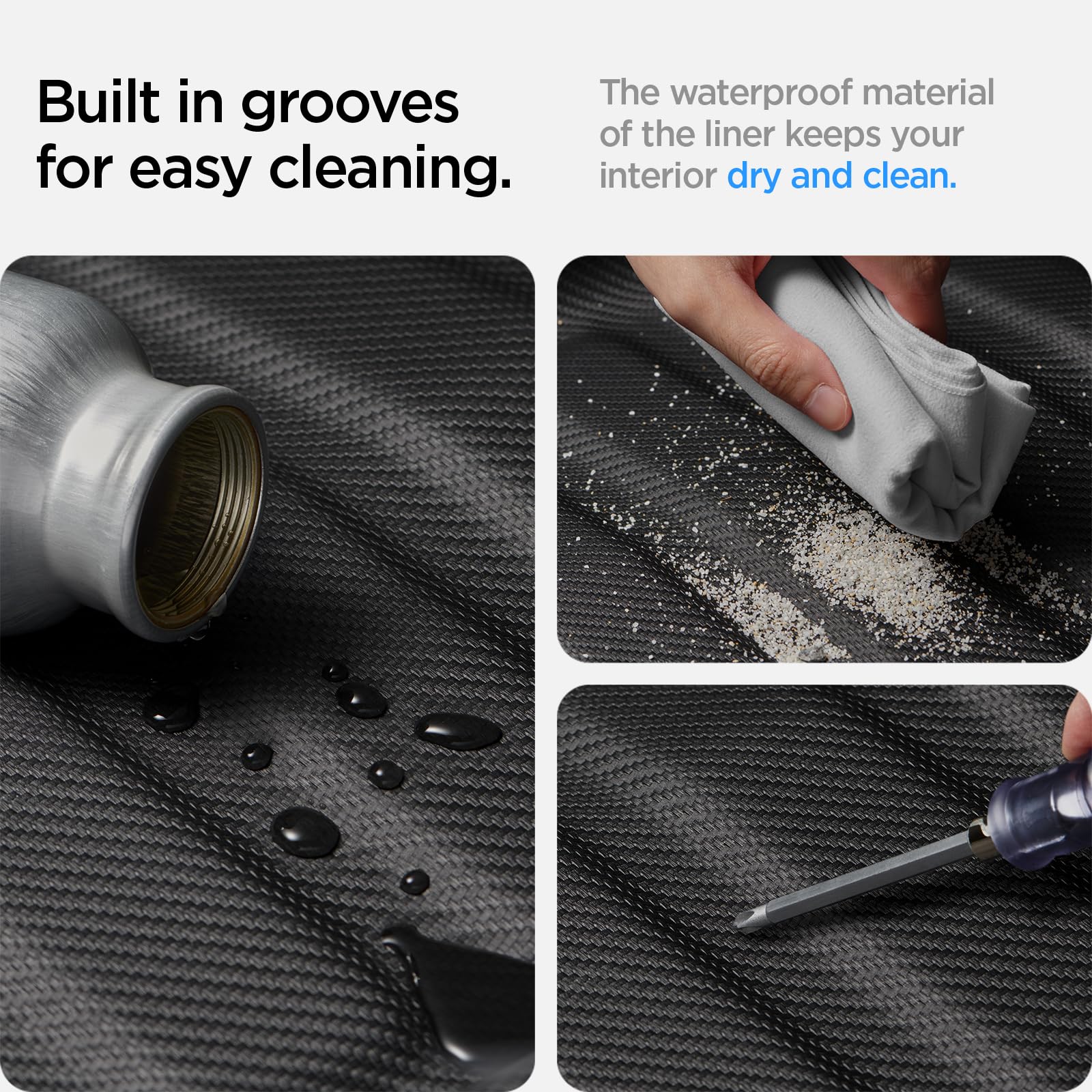 Spigen Tesla Model Y (~2024) Front Trunk Mat Cargo Liner, All Weather Floor Mats, Boot Liner, Waterproof, Easy To Clean Material, Designed for Model Y Accessories - Carbon Edition