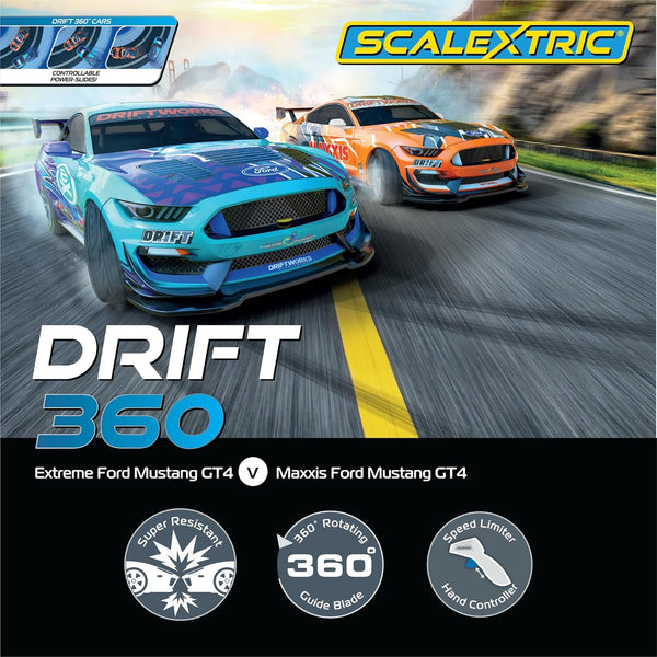 Scalextric Racing Track Sets for Kids - Drift 360 Cars Speed Track - Electric Race Tracks for Boys & Girls 5+, Slot Car Race Tracks - 1:32 Scale Mini Car Racing Sets, Boys Birthday Gifts