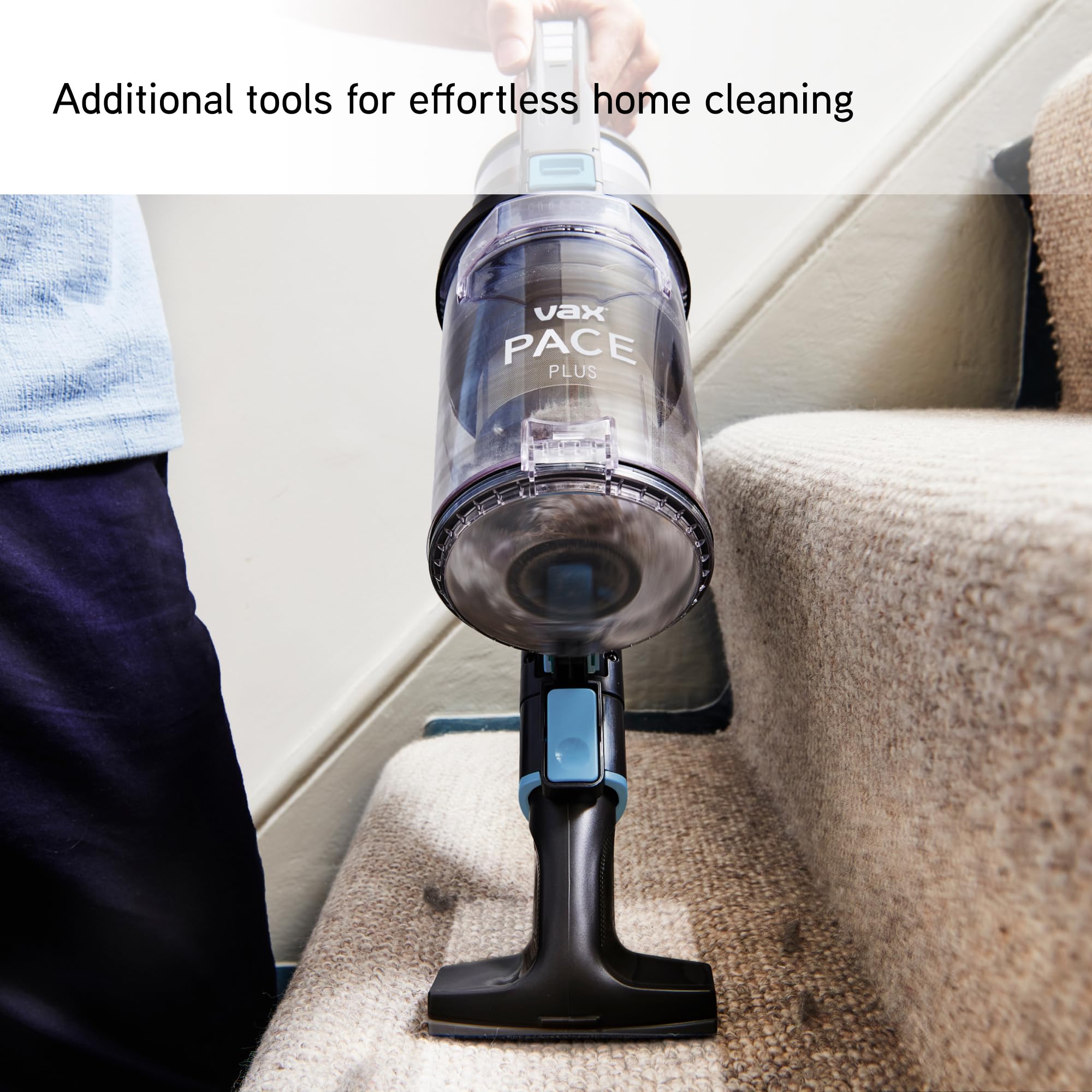 Vax Pace Plus Cordless Vacuum Cleaner, Lightweight 3.1kg, 40 Minute Runtime, Boost Mode, Captures up to 99% of Particles, Crevice & Stair Tools, CLSV-PAKA, Blue