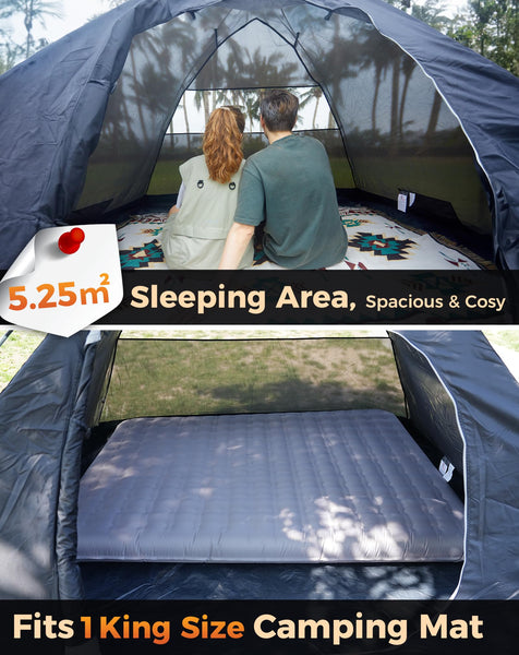 KingCamp Camping Tent for 4 Man, Ultralight Waterproof Dome Tent, Compact and Backpack-Friendly, Ideal Tent for Camping, Trekking and Outdoors