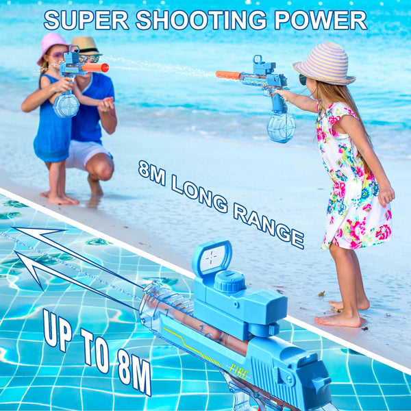 Electric Water Gun, Ultra-Long Range One-Touch Automatic Water Gun, Large Capacity Ultra-Long Standby, Suitable For Children Adults Summer Pool Party Beach Outdoor Use.