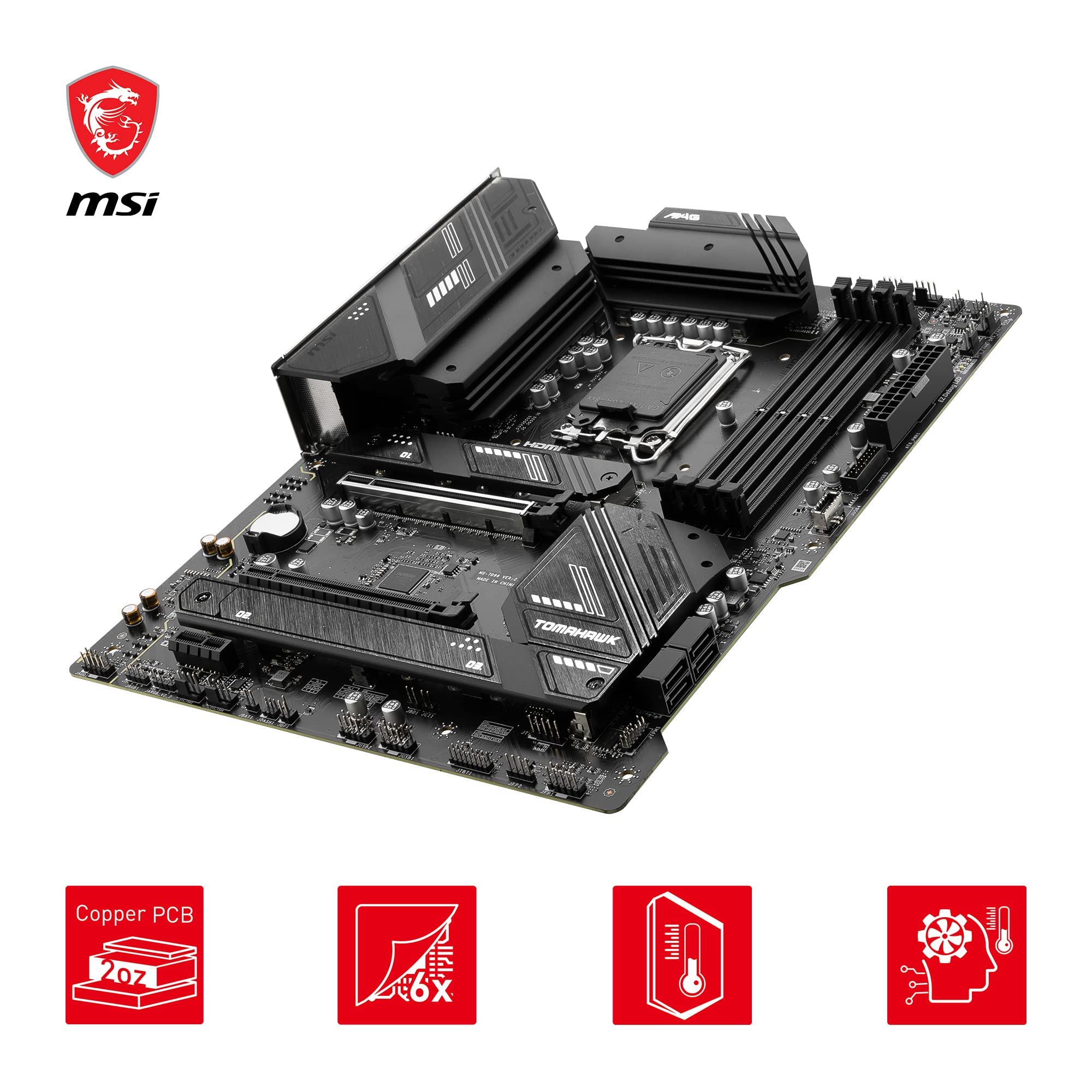 MSI B760 GAMING PLUS WIFI DDR4 Motherboard, ATX - Supports Intel 14th, 13th & 12th Gen Core Processors, LGA 1700 - DDR4 Memory Boost 5333+MHz/OC, 1x PCIe 4.0 x16, 2 x M.2 Gen4, 2.5G LAN, Wi-Fi 6E