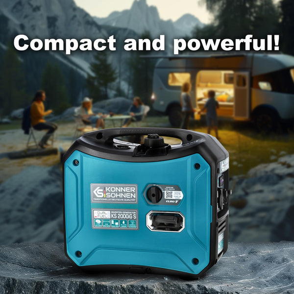 Könner & Söhnen KS 3100iG S portable LPG/petrol inverter generator 3100 W,UK Plug Socket 1x13 A (230 V), 2 USB ports,copper winding,silent inverter generator,dual fuel generator