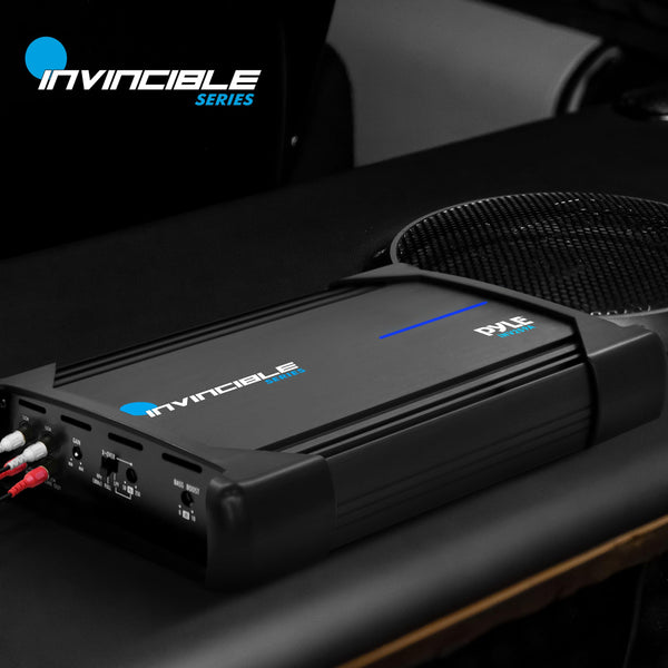 Pyle 12” Pyle Class AB Mosfet Amplifier - Invincible Series Bridgeable Amp, 2 Channel 2000 Watts Max, Mosfet PWM Power Supply, High-Current Dual Discrete Drive Stages, Advanced Protection Circuitry