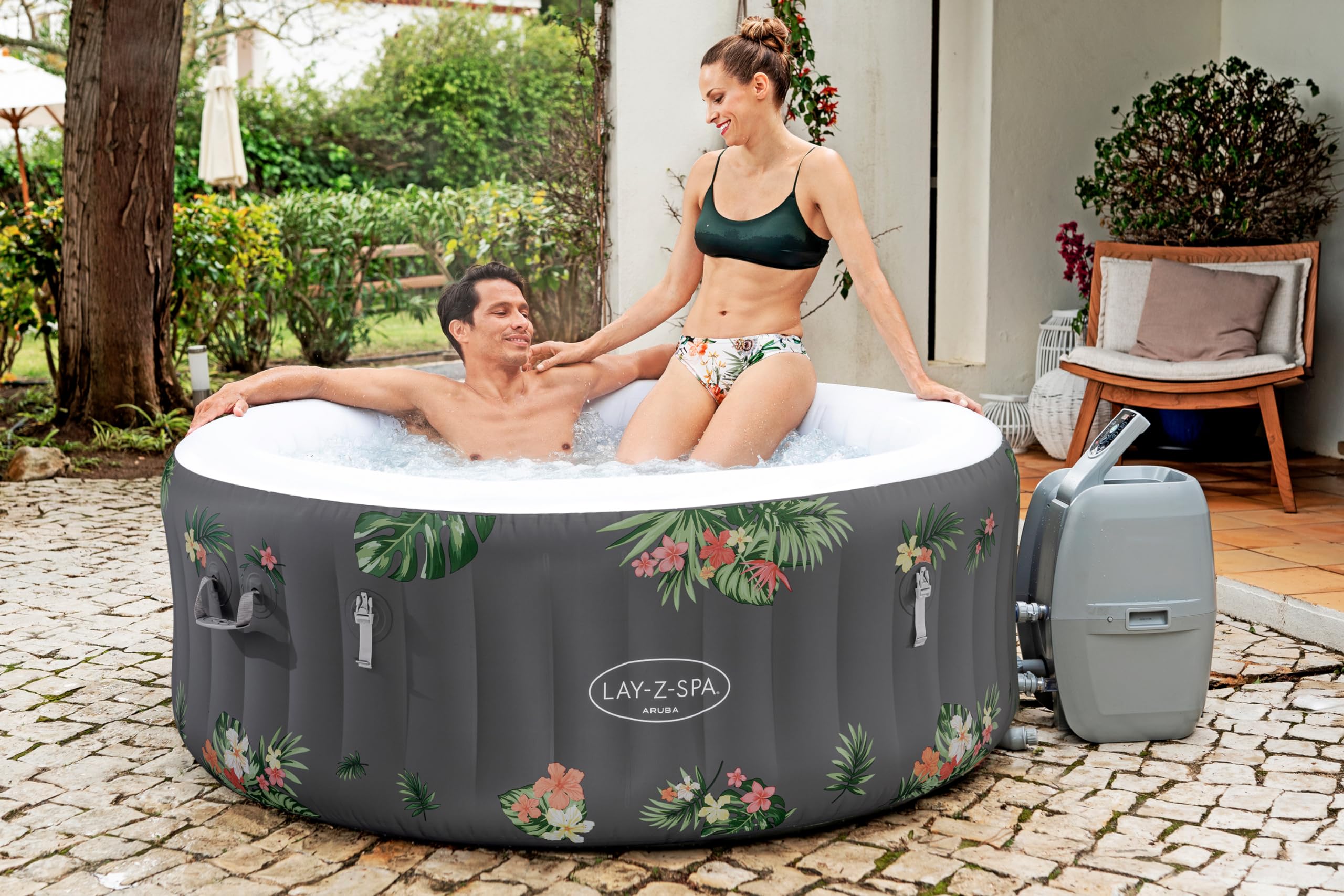 Lay-Z-Spa Boracay Smart Signature AirJetInflatable Hot Tub with App-Control 2-4 person