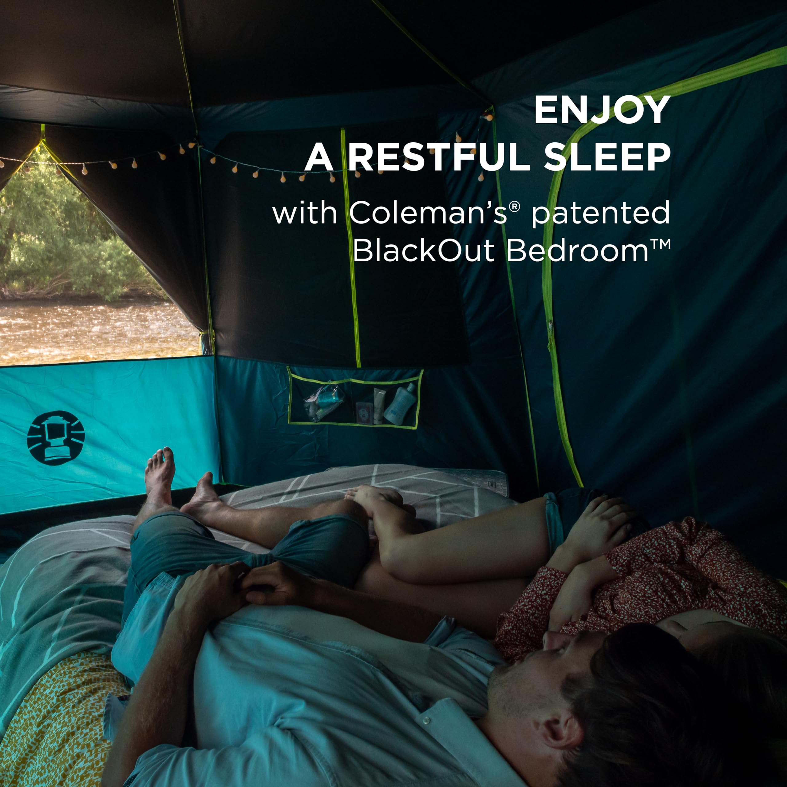 Coleman Tent Octagon, 6 Man Festival Dome Tent, 6 Person Family Camping Tent with 360° Panoramic View, Stable Steel Pole Construction, Sewn-in Groundsheet, 100 Percent Waterproof