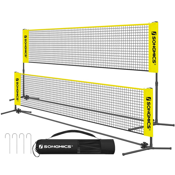 SONGMICS 3 m Badminton Net, Volleyball Net, Adjustable Poles Height, Portable Set for Tennis