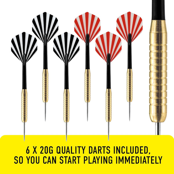 Harrows Dart Board Family Game I Dart Board Set I Dartboard with 6 Darts I Darts Board with over 10 Games I 6 Darts Set With Board