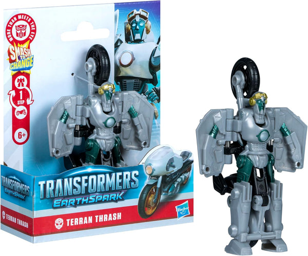 Transformers EarthSpark 1-Step Smash Changers Terran Thrash Action Figure