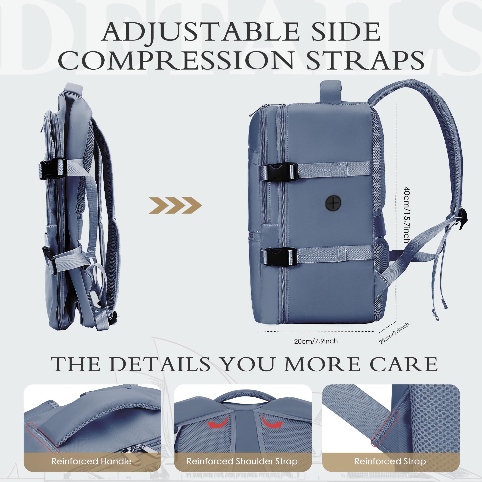 for Ryanair Cabin Bags 40x20x25 Underseat Cabin Bag Carry Ons Hand Luggage Bag Travel Backpack Cabin Size for Ryanair Backpack with Charging Hole