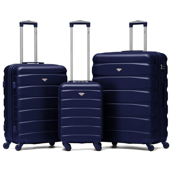 Flight Knight Set of 3 Lightweight 4 Wheel ABS Hard Case Suitcases Cabin & Hold Luggage Options Approved for Over 100 Airlines Including easyJet, British Airways, Ryanair, Jet2 & Many More