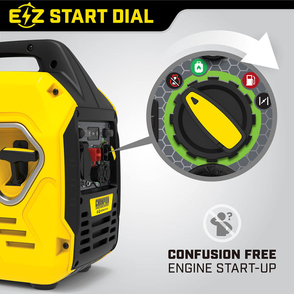Champion Power Equipment 92001i 2200 Watt LPG Dual Fuel Portable Inverter Generator - 80cc Engine, 4.1L, Petrol or Propane - Lightweight, True Sine Wave, EZ Start, Fuel Fill Assist LED, Ultra Quiet