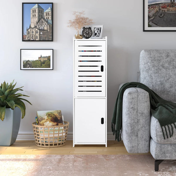 FACOKOLA Bathroom Cabinet, 3 Tier Floor Cabinet with Door, Free Standing Storage Cabinet Unit for Living Room, Bedroom, Kitchen, Balcony, Office,