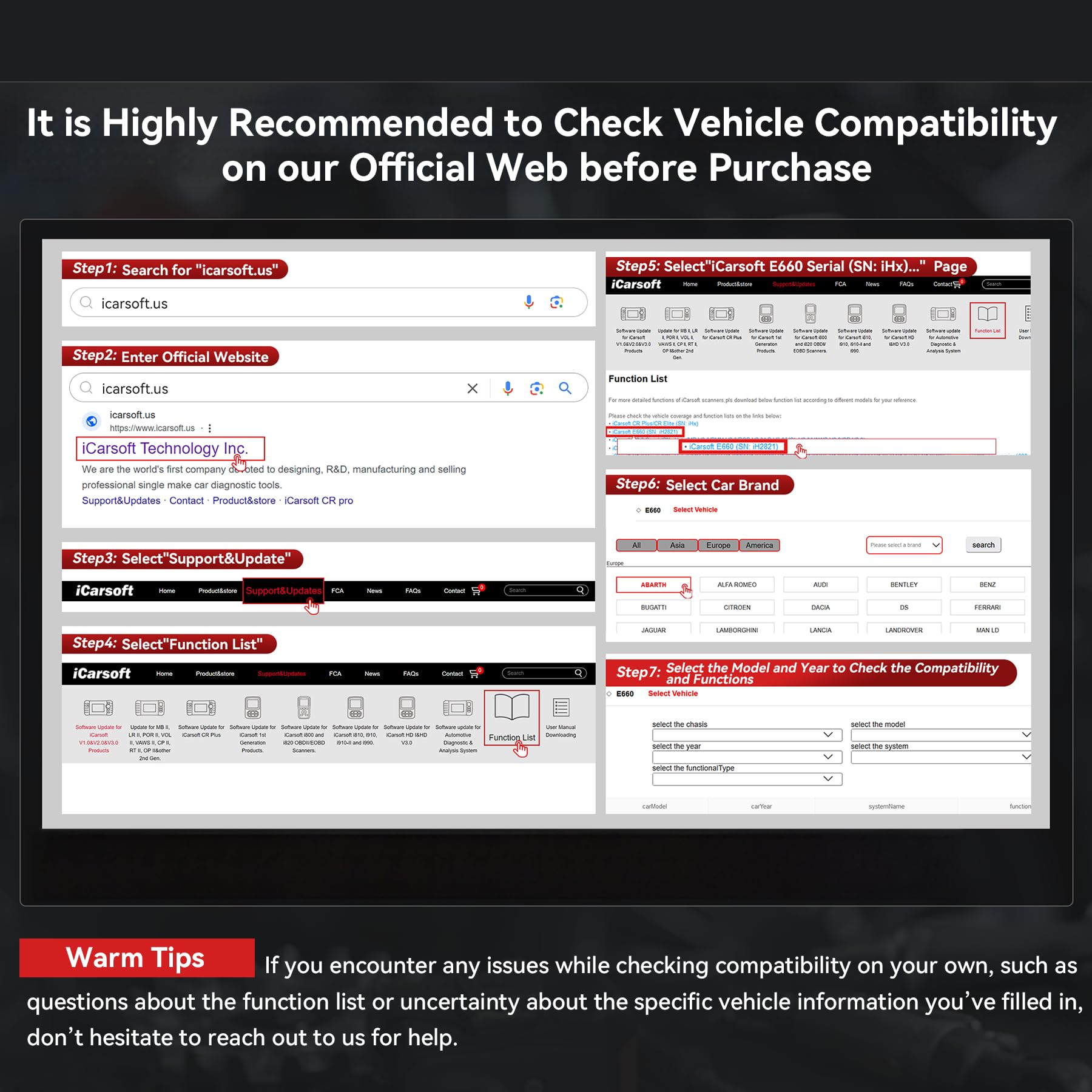 iCarsoft E660 OBD2 Scanner, Car Diagnostic Tool for Engine ABS SRS Transmission, Code Reader with 6 Maintenance Services, Oil/EPB/BMS/ETC/SAS/TPMS Reset, Battery Test, Lifetime No Charge Update