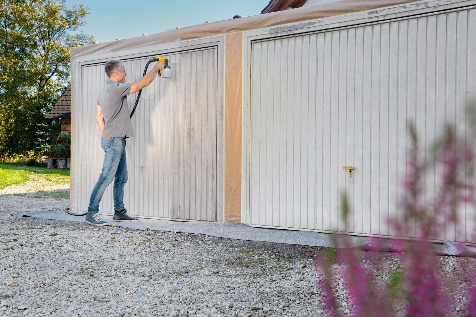 WAGNER Universal Sprayer W 690 FLEXiO - Electric Paint Sprayer for dispersion/latex paints, varnishes & glazes - interior and exterior usage, 15m²-6 min, 1800 ml/800 ml capacity, 630 W, 3.5 m hose