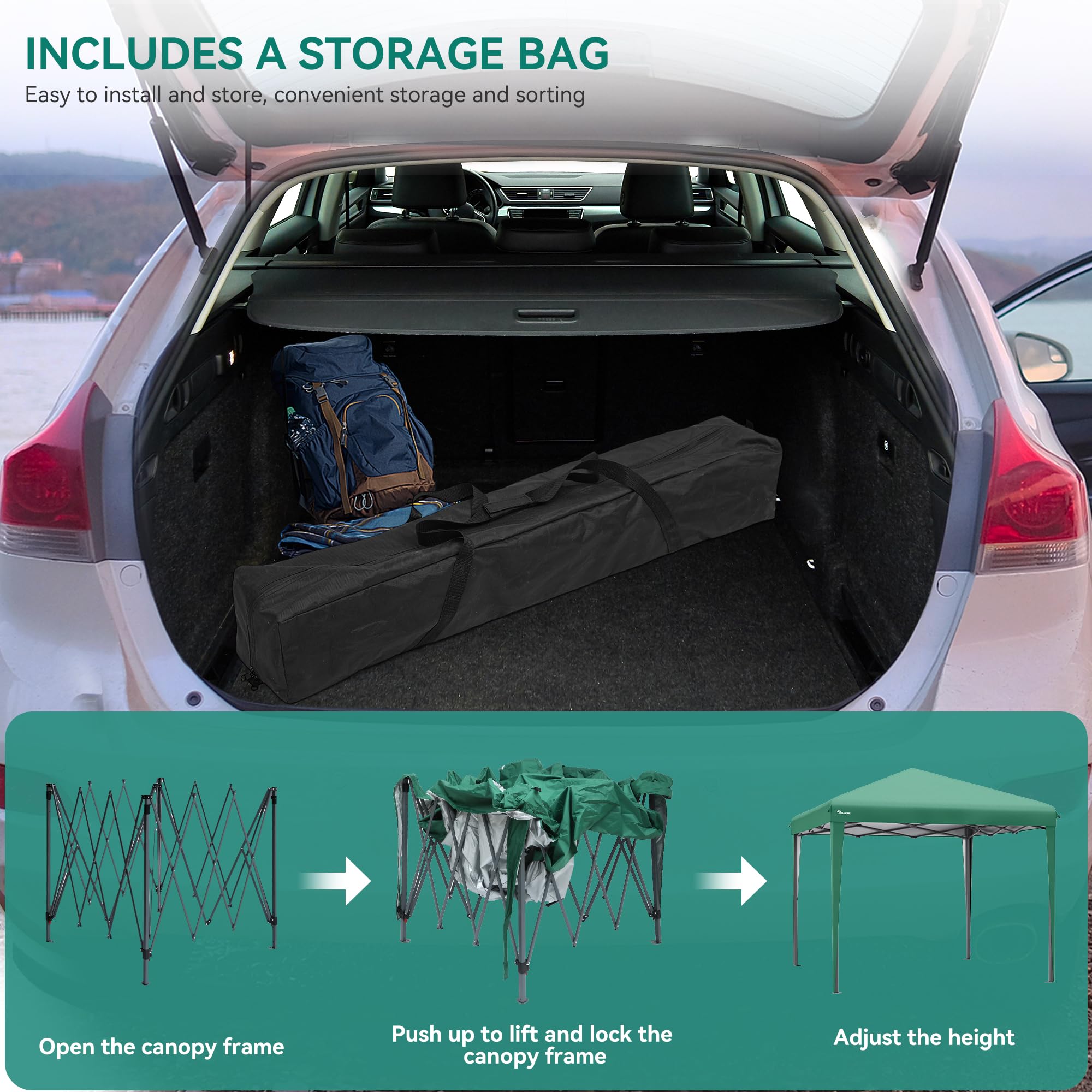 YITAHOME 3x3Meter Instant Heavy Duty Pop Up Gazebo, Folding Garden Camping Party Tent Canopy Marquee with Roller Bag