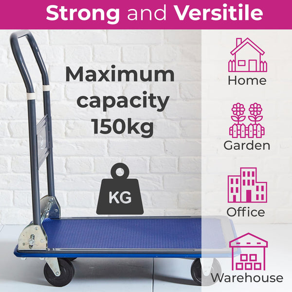 Neo Heavy Duty Aluminium Folding Sack Platform Trolley Hand Truck Barrow Wheels (150 kg)