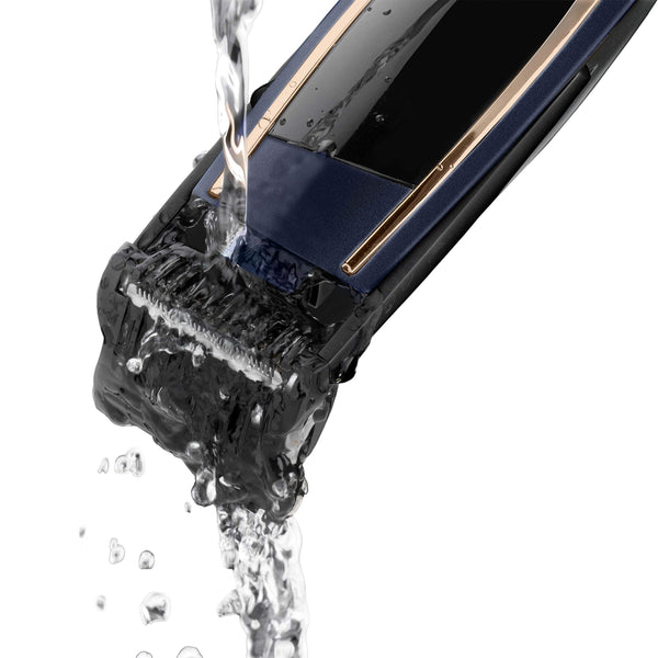 BaByliss Super Stubble XTP Beard Trimmer - Cordless & Waterproof Stubble/Beard Trimmer, 24 Length Settings (0.4-5mm), Gifts for Men, Blue & Rose Gold, 7898DU