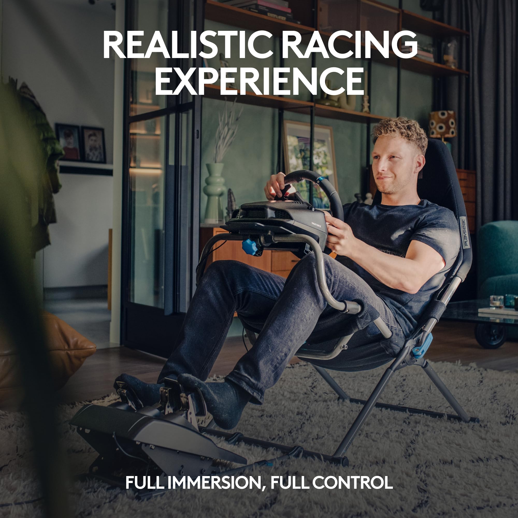 Logitech G G923 Racing Wheel and Pedals, TRUEFORCE up to 1000 Hz Force Feedback, Responsive Driving Design, Dual Clutch Launch Control, Genuine Leather Wheel Cover, for PS5, PS4, PC, Mac - Black