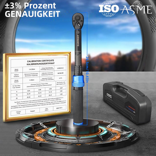 Torque Wrench 1/4 Bike Torque Wrench 1-25nm Torque Wrench Set 63ps with 100mm Extension bar and Socket