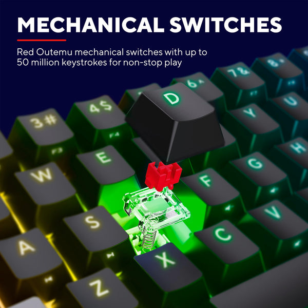 GXTrust 872 Xyra TKL Mechanical Keyboard Gasket Mount UK Layout, Hot Swappable Wired Gaming Creamy Keyboard 80%, RGB Backlit with Software, Custom Soft Feel Pre-lubed 5-pin Leobog Linear 60M Switches