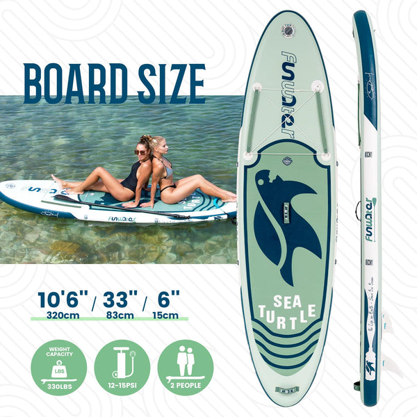 FunWater SUP Inflatable Stand Up Paddle Board 11'6"/11'/10'5" Ultra-Light with Inflatable Board,ISUP Accessories,Three Fins,Adjustable Paddle, Pump,Backpack, Leash,Waterproof Bag