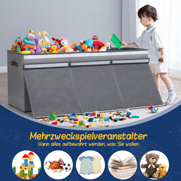 ELUCHANG Toy Storage Box, 147L Large Foldable Kids Toy Chests & Boxes for Boys Girls,Toy Storage Organiser with Flip-top Lid, Childrens Storage Box