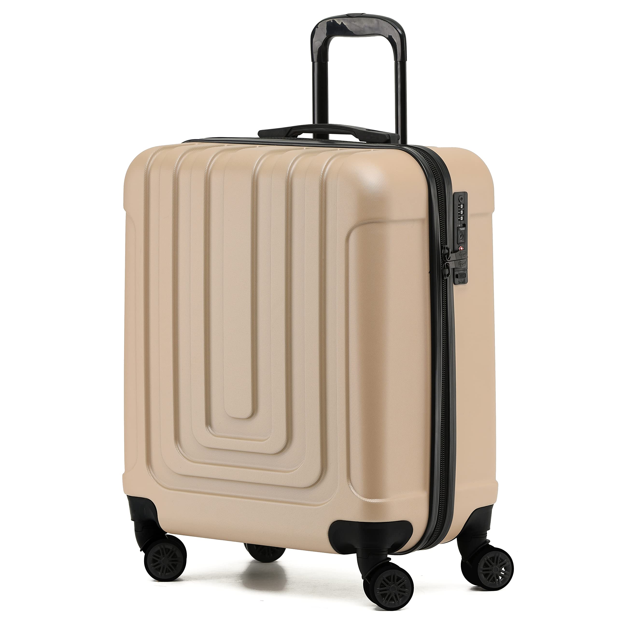 Flight Knight Premium Lightweight Suitcase - Built-in TSA Lock - 8 Spinner Wheels - ABS Hard Shell Check in Highly Durable Luggage - Medium - 67x45x26cm