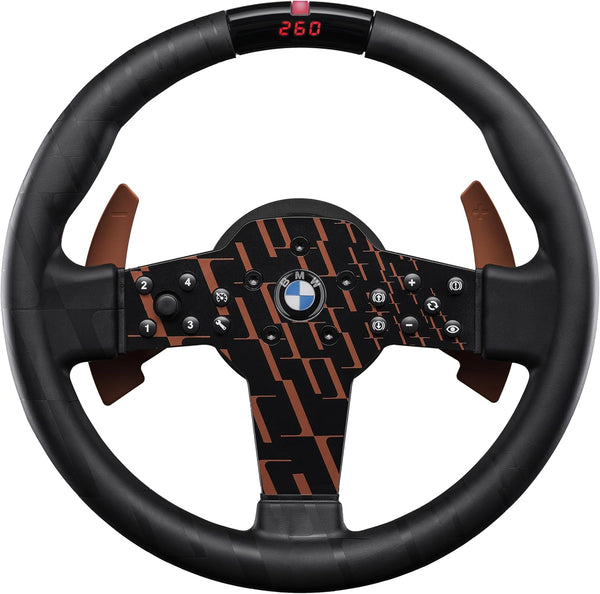FANATEC Sim Racing CSL Steering Wheel BMW – Rubberised Grip, LED Display, RevStripe, Metal Shifter Paddles – PC, PS5, PS4
