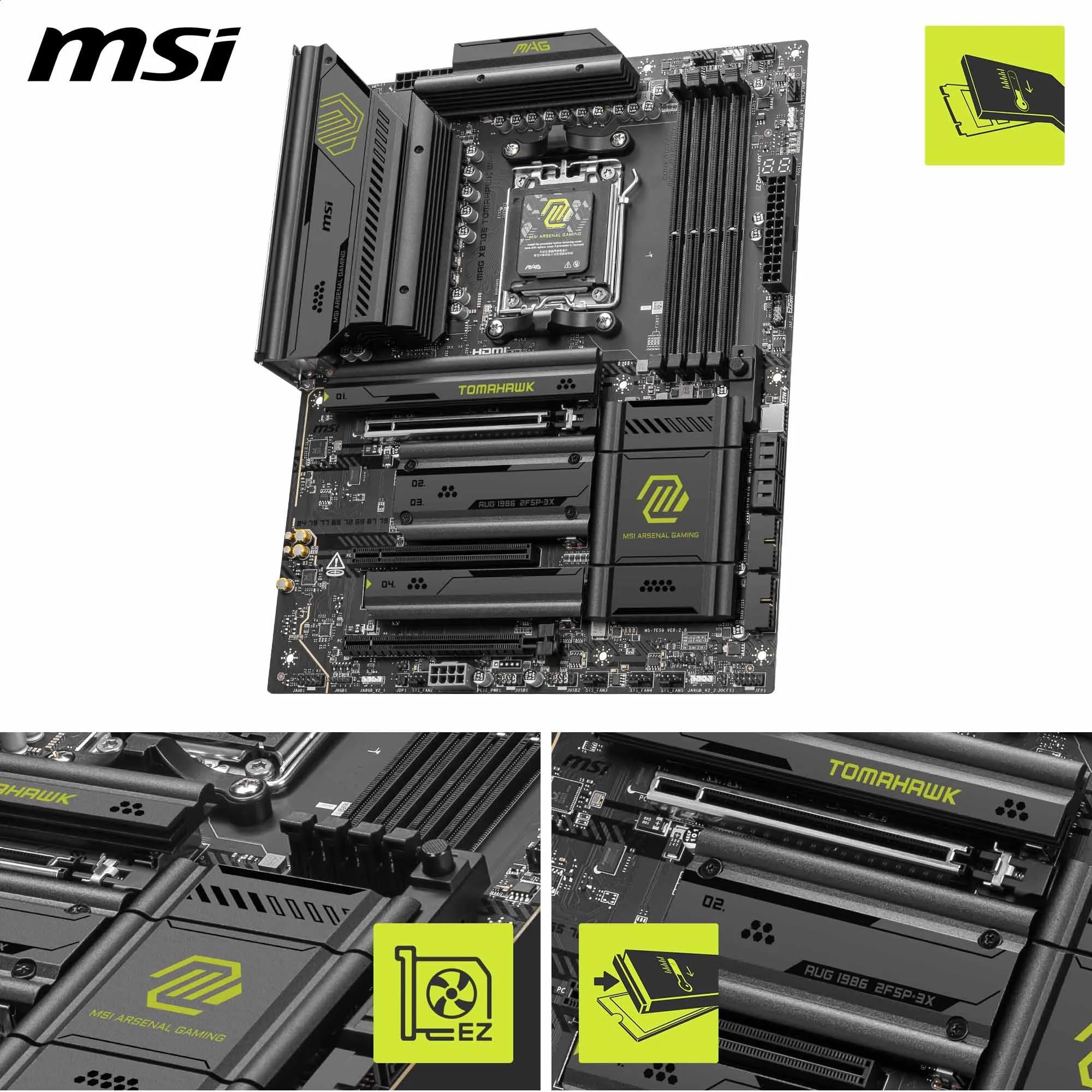MSI X670E GAMING PLUS WIFI Motherboard, ATX - Supports AMD Ryzen 9000 / 8000 / 7000 Series Processors, AM5 - 80A SPS VRM, DDR5 Memory Boost 7800+ MHz/OC, PCIe 5.0 x16, M.2 Gen5, Wi-Fi 6E