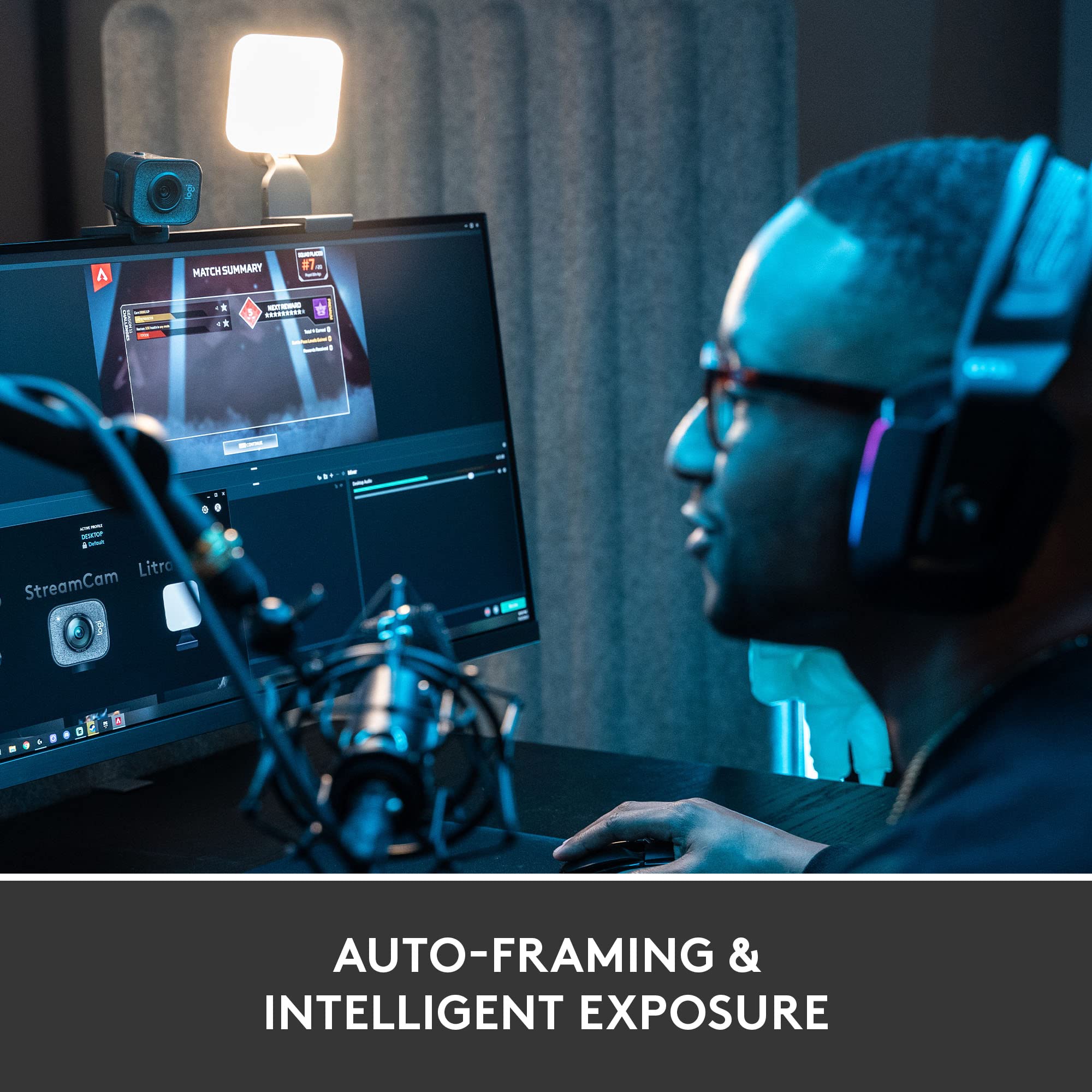 Logitech StreamCam – Live Streaming Webcam for Youtube and Twitch, Full 1080p HD 60fps, USB-C Connection, AI-enabled Facial Tracking, Auto Focus, Vertical Video - GRAPHITE