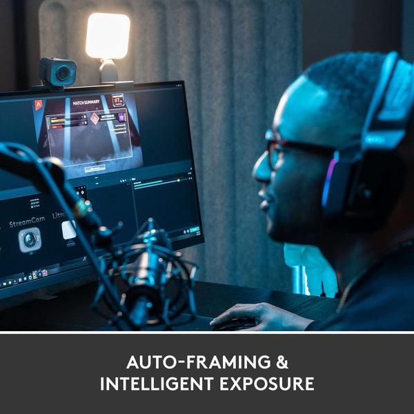 Logitech StreamCam – Live Streaming Webcam for Youtube and Twitch, Full 1080p HD 60fps, USB-C Connection, AI-enabled Facial Tracking, Auto Focus, Vertical Video - GRAPHITE