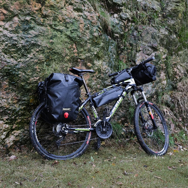 Rhinowalk Bike Bag Waterproof Bike Pannier for Biycle Cargo Rack 25-27L Postman Saddle Bag Shoulder Bag Laptop Pannier Rack Bicycle Bag Professional