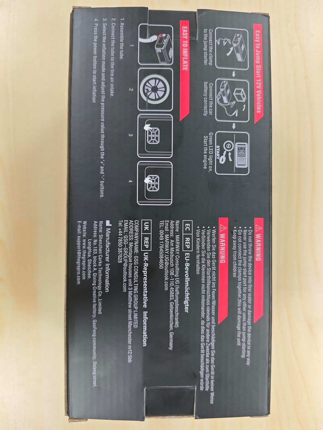 GREPRO 5-in-1 Jump Starter Power Pack with 150PSI Air Compressor (Up to 10.0L Gas,8.0L Diesel), Car Jump Starter for 12V Vehicle, 3000A Jump Pack with Digital Display, LED Flashlight