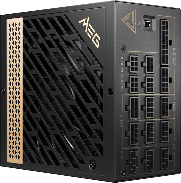 MSI MPG A1000G PCIE5 Power Supply Unit, UK Plug - 1000W, 80 Plus Gold Certified, Fully Modular ATX 3.0, PCIe 5.0 GPU Support, Japanese 105°C Capacitors, 0% RPM Mode, Flat Cables - 10 Year Warranty