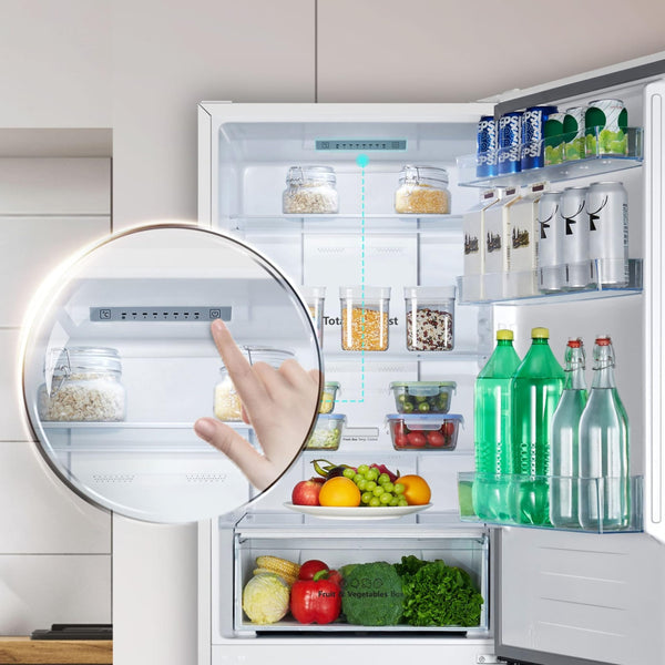 Teknix FFH1825WB 55cm Freestanding 50/50 Fridge Freezer - 256 Litre Capacity - Total No Frost - Non-plumbed Water Dispenser - Black, H182.5 x W55 x D56.2 (cm)